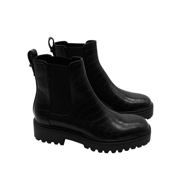 Reaction Kenneth Cole Womens Black Animal Print Padded  Wedge Chelsea Boot - 6 M - Picture 5 of 8